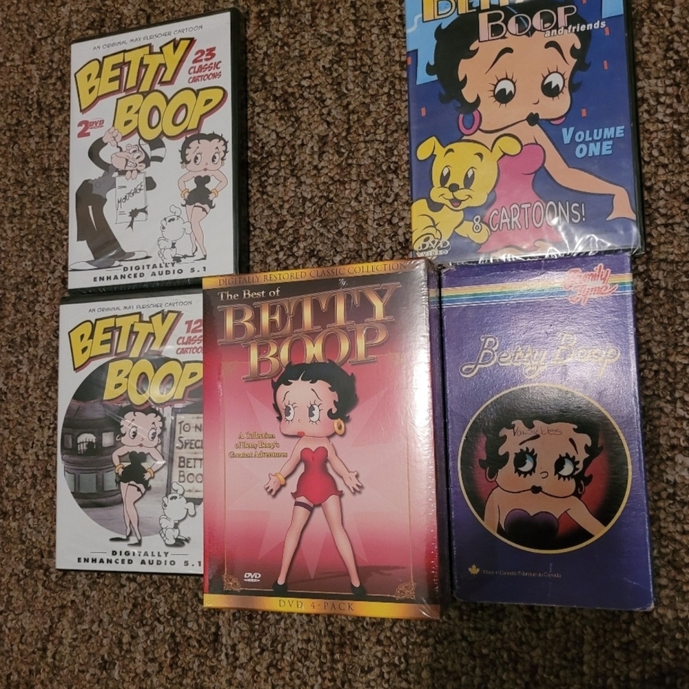 Betty Boop DVD Lot with Pink, Purple, Blue & Yellow Covers
